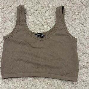 Streetwear Society Ribbed Brown Crop Top
